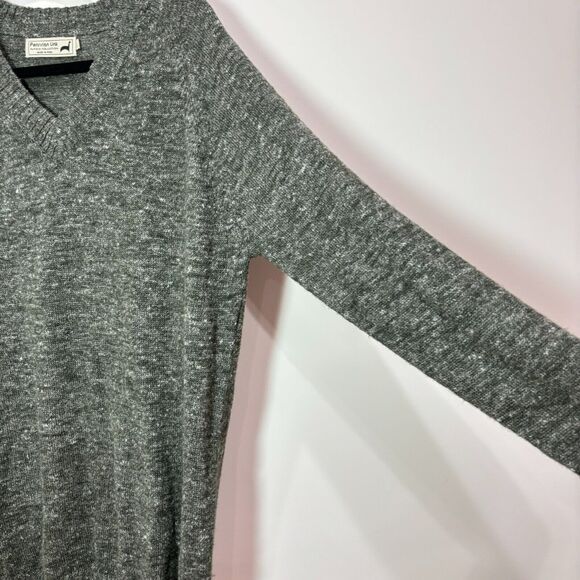 Peruvian Link Alpaca Marled Green Sweater Pullover Women XL V-neck Soft Relaxed - Picture 2 of 10